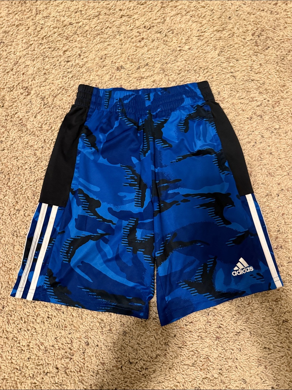 adidas Blue and Black Camo Athletic Shorts